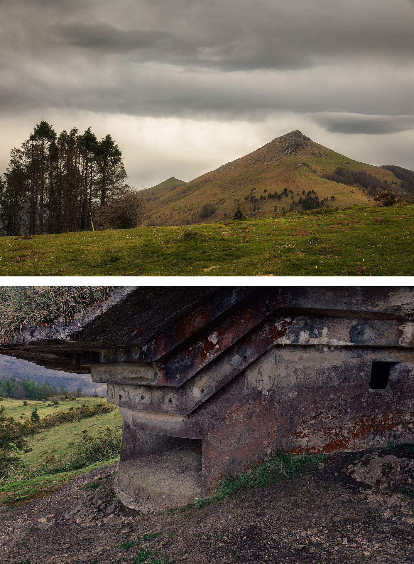 Díptico. Búnker observatorio, Puerto de Otsondo, Navarra. Fotografía: Manuel Santos Alguacil.